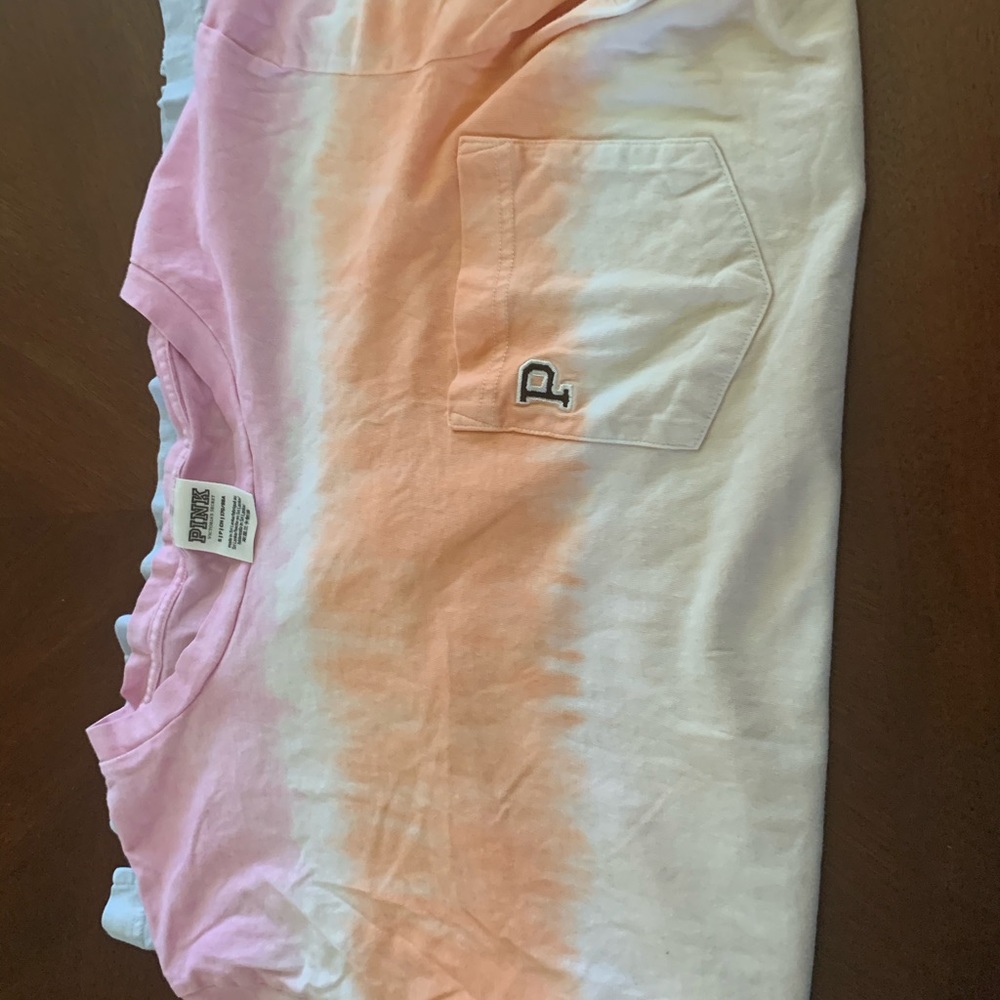 ombré short sleeve victoria secret pink shirt